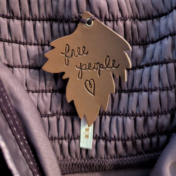 Free People Plum Amethyst Purple Velvet Baby Doll Dress Whimsigoth Skater Tie - Picture 5 of 11